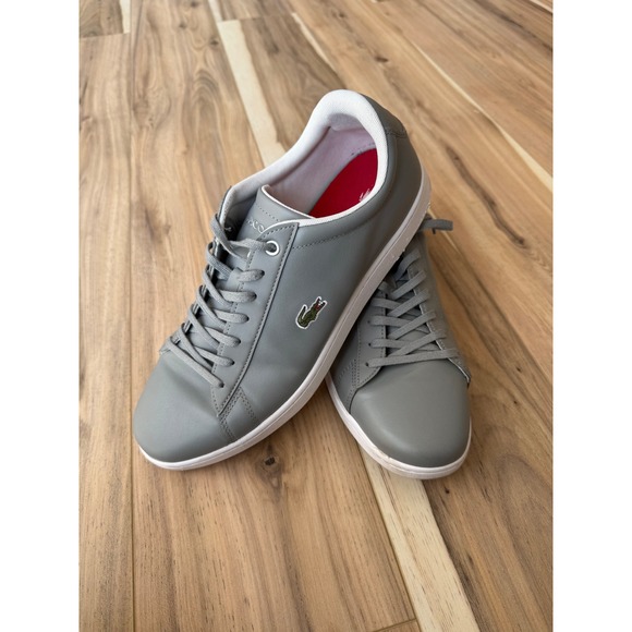 Lacoste HYDEZ 119 1 P SMA Gray Leather Casual Comfort  Sneakers Men's 10 - Picture 1 of 5